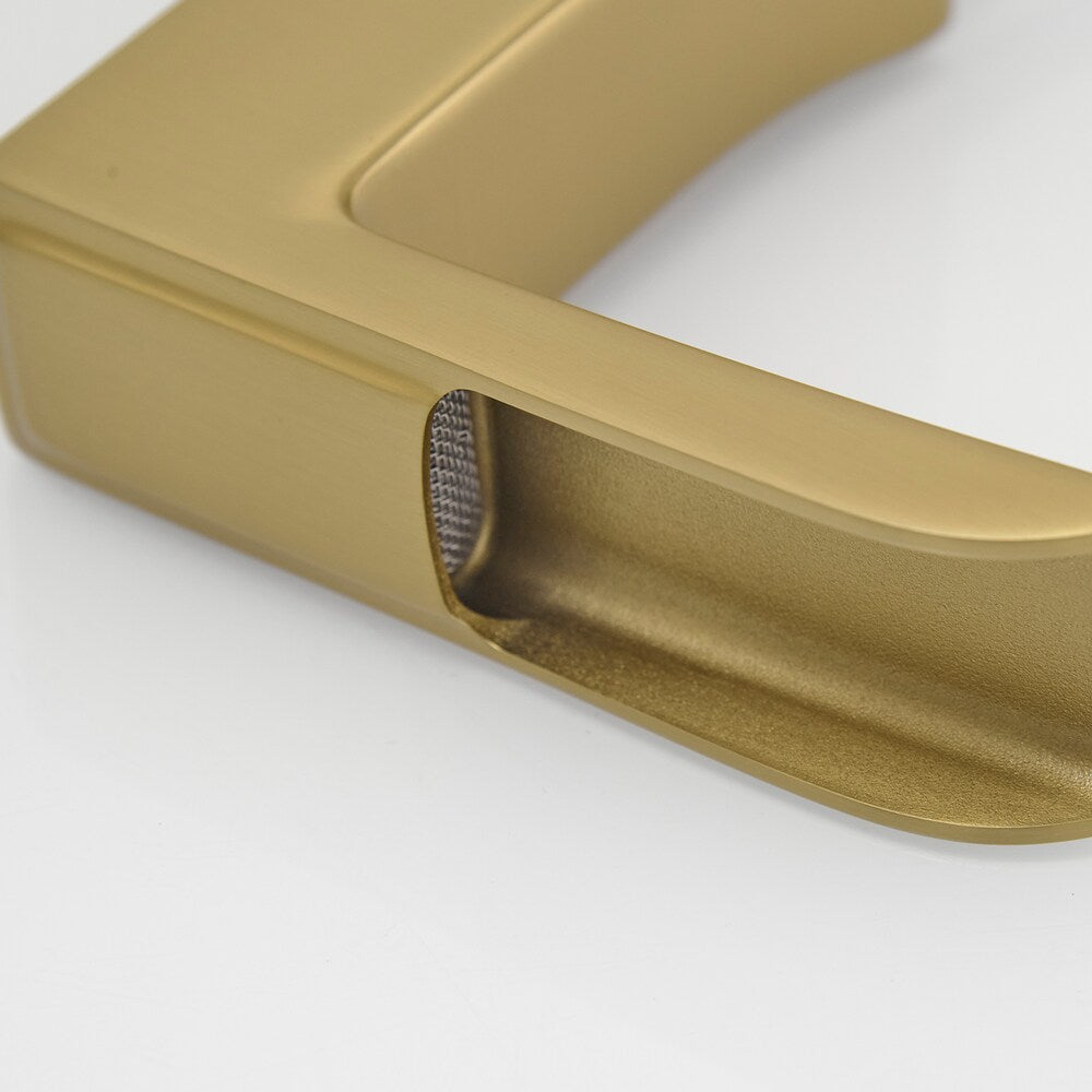 Pure Brushed Gold 8 inches Double Handles Bathroom Faucet with Pop-Up Drain