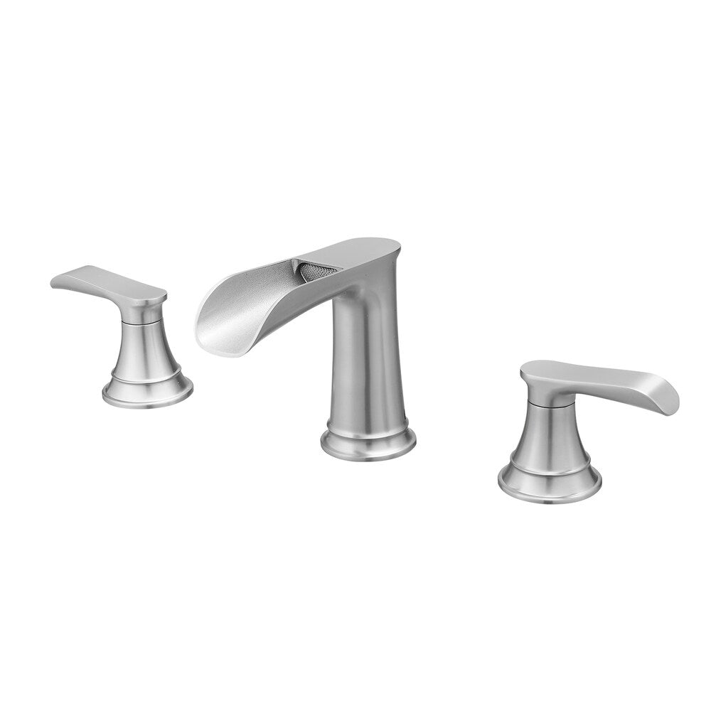 Classic Brushed Nickel 8 inches Widespread 2-Handle Bathroom Faucet with Pop-Up Drain