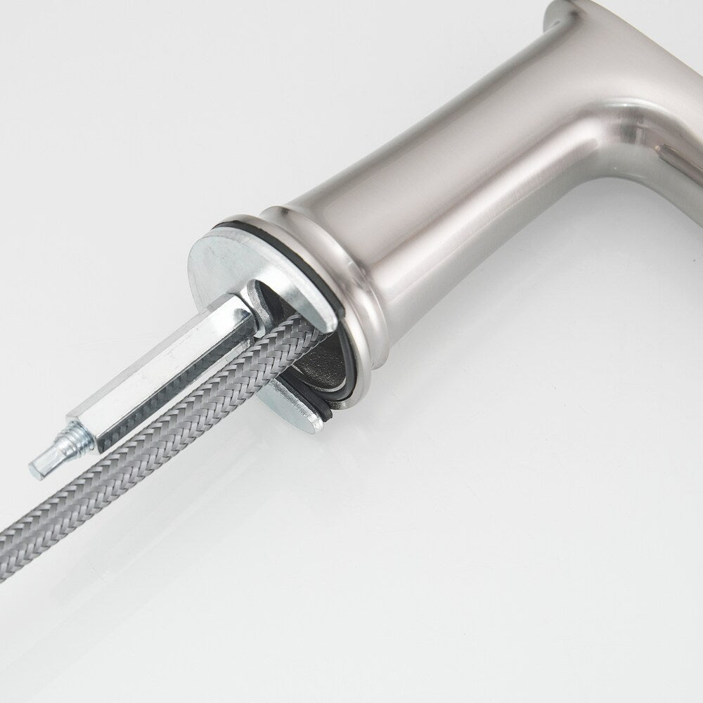 Classic Brushed Nickel 8 inches Widespread 2-Handle Bathroom Faucet with Pop-Up Drain