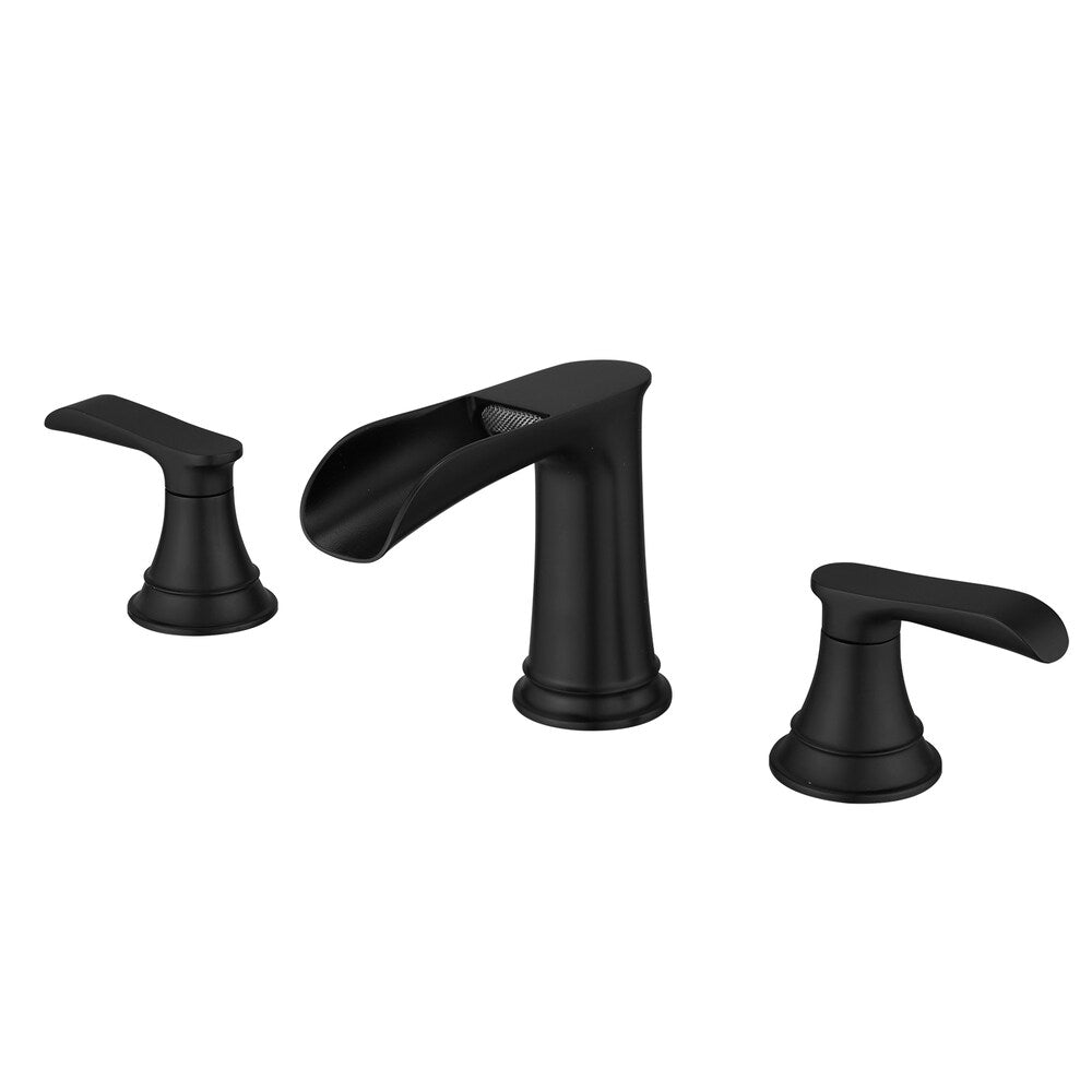 Classic Matte Black 8 inches Widespread 2-Handle Bathroom Faucet with Pop-Up Drain