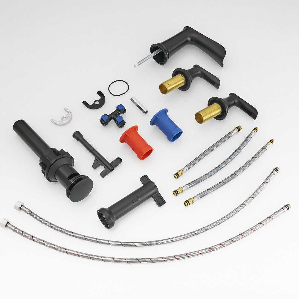 Classic Matte Black 8 inches Widespread 2-Handle Bathroom Faucet with Pop-Up Drain