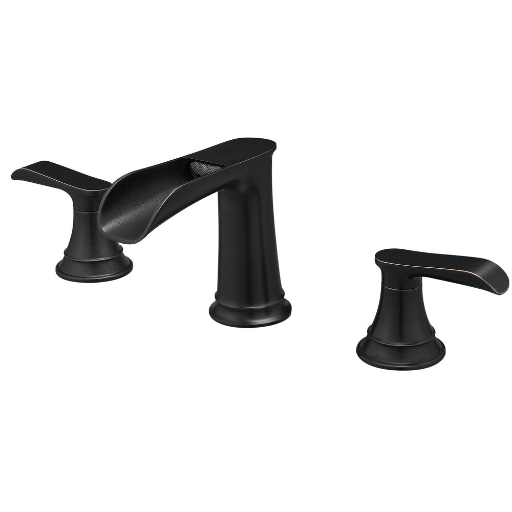 Classic Oil Rubbed Bronze 8 inches Widespread 2-Handle Bathroom Faucet with Pop-Up Drain