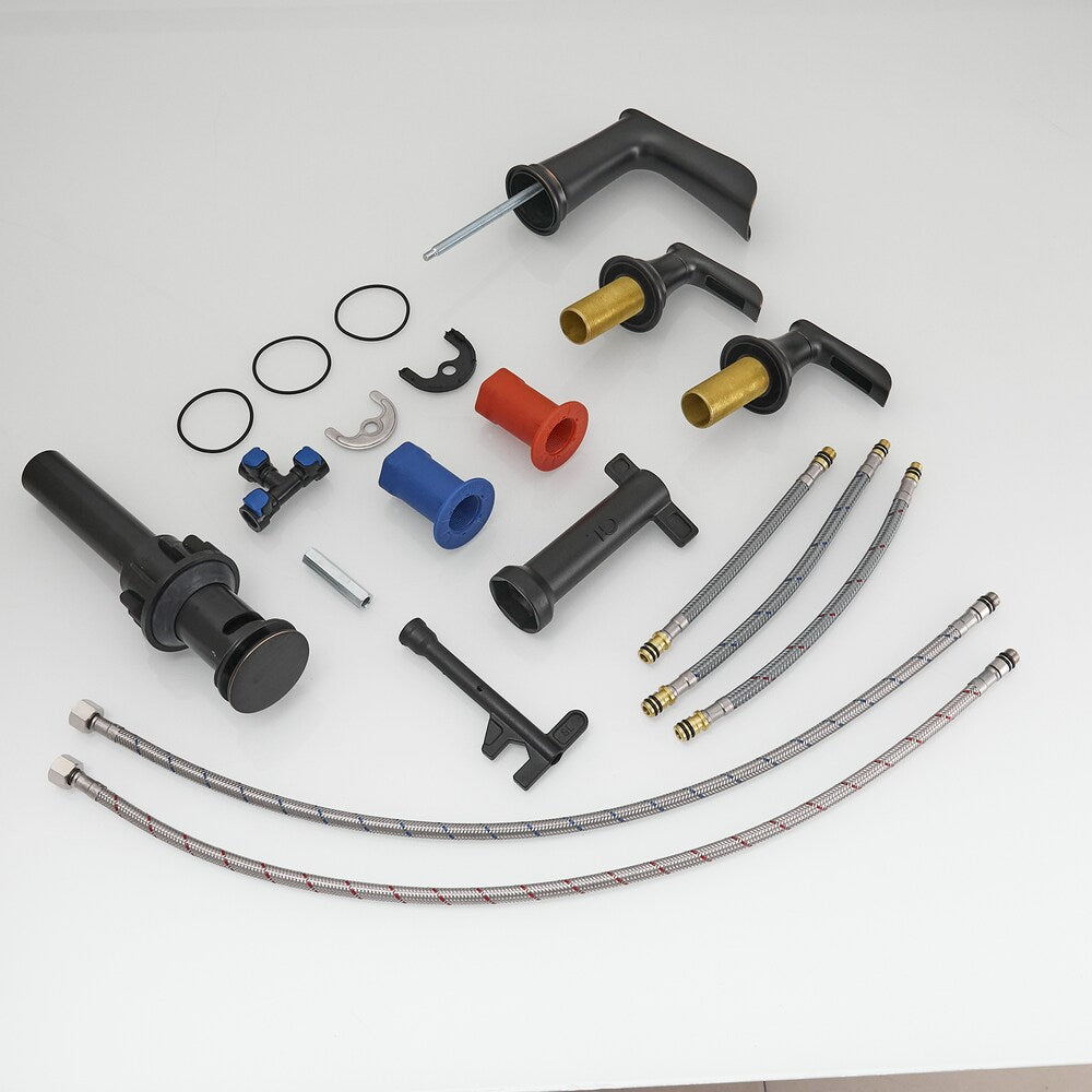 Classic Oil Rubbed Bronze 8 inches Widespread 2-Handle Bathroom Faucet with Pop-Up Drain