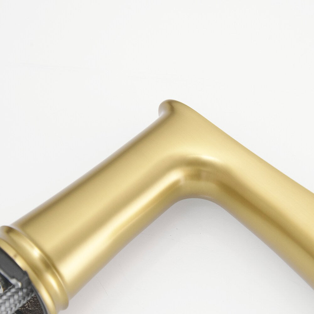 Classic Brushed Gold 8 inches Widespread 2-Handle Bathroom Faucet with Pop-Up Drain