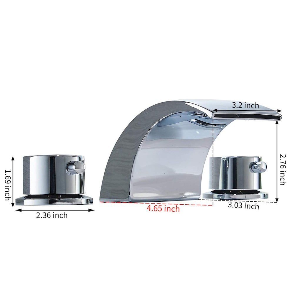 Inspire 8 inch Widespread 2-Handle Widespread Waterfall Bathroom Faucet in Chrome