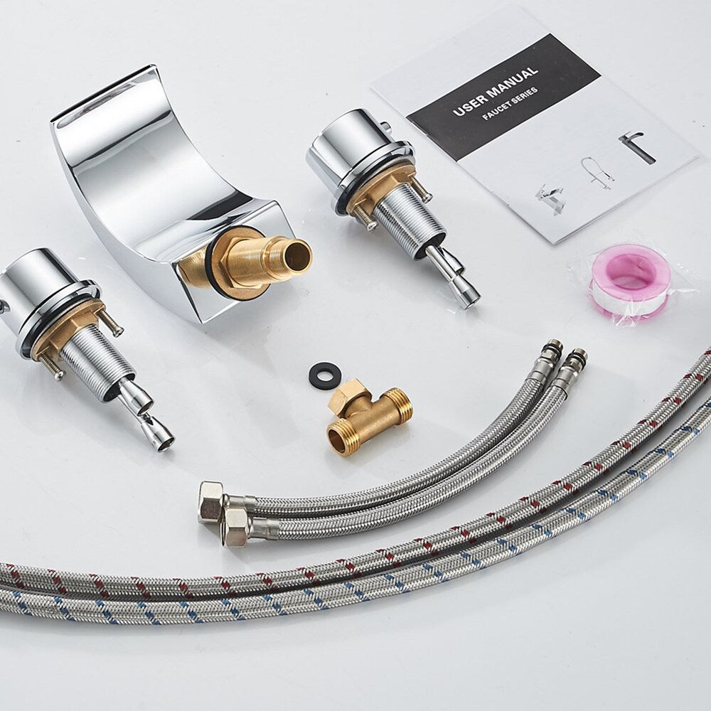 Inspire 8 inch Widespread 2-Handle Widespread Waterfall Bathroom Faucet in Chrome