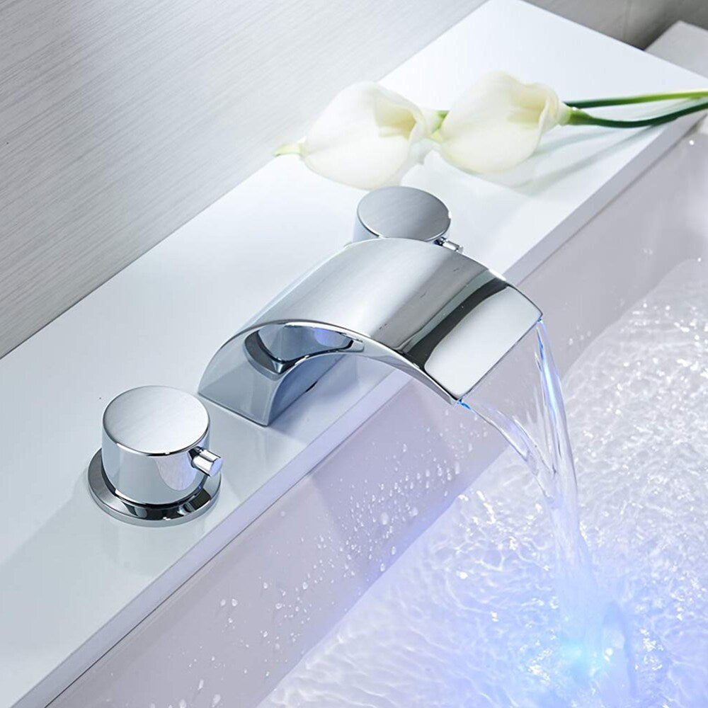 Inspire 8 inch Widespread 2-Handle Widespread Waterfall Bathroom Faucet in Chrome