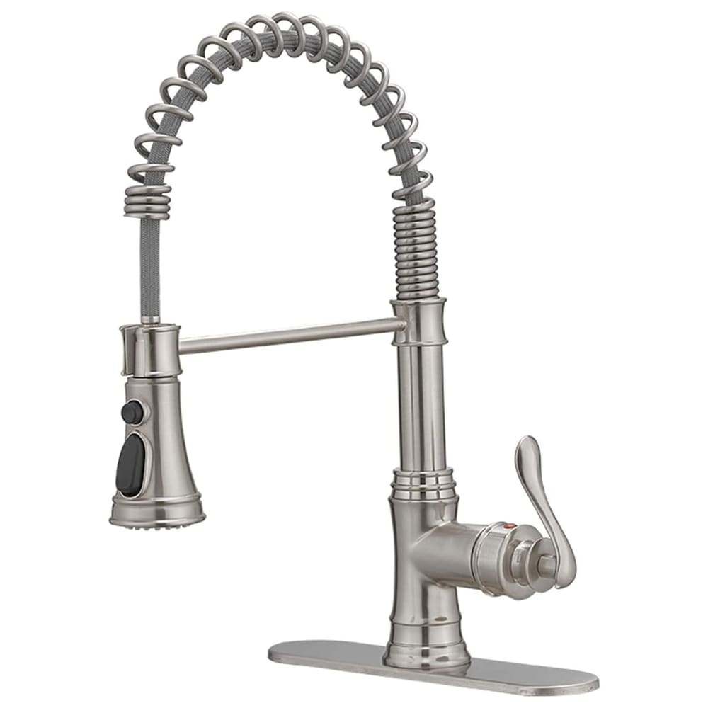 Pioneer Single-Handle Pull-Down Sprayer 3 Spray Kitchen Faucet in Brushed Nickel