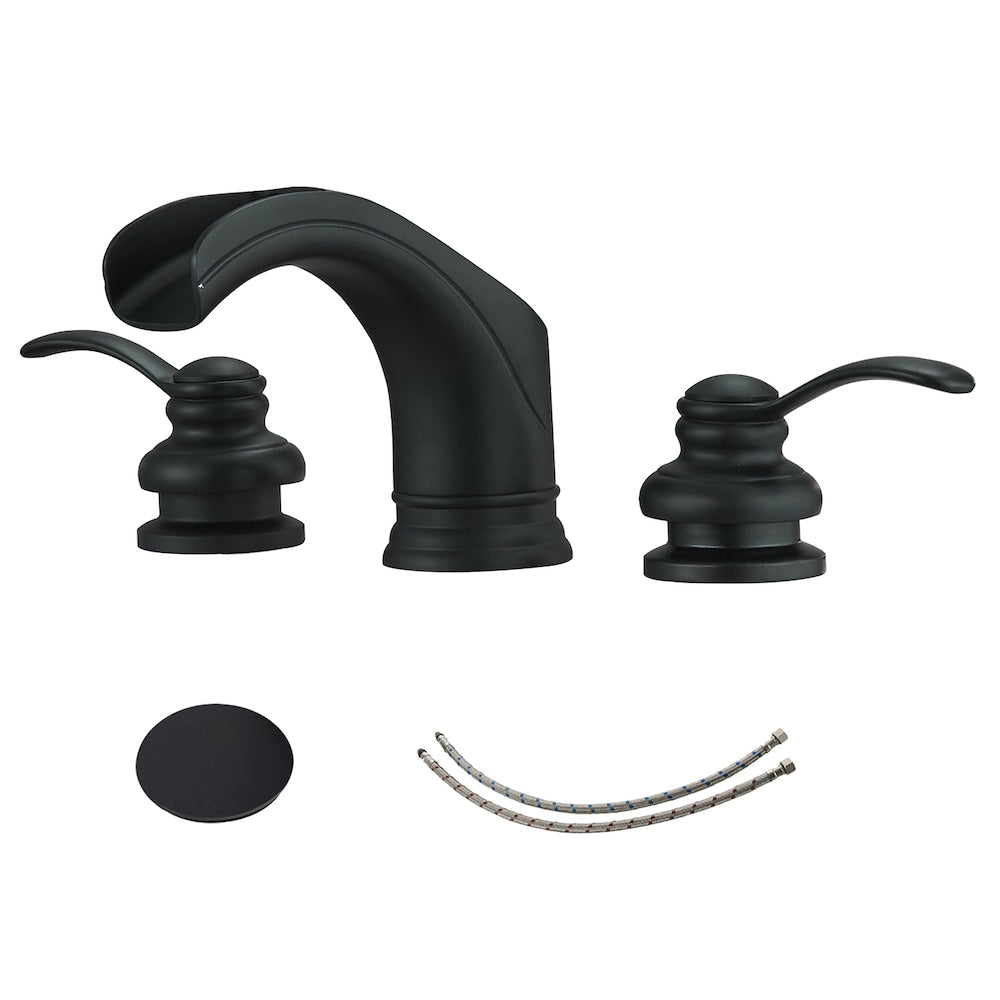 Element 8 inch 2-Handle Bathroom Faucet with Pop-up Drain in Black