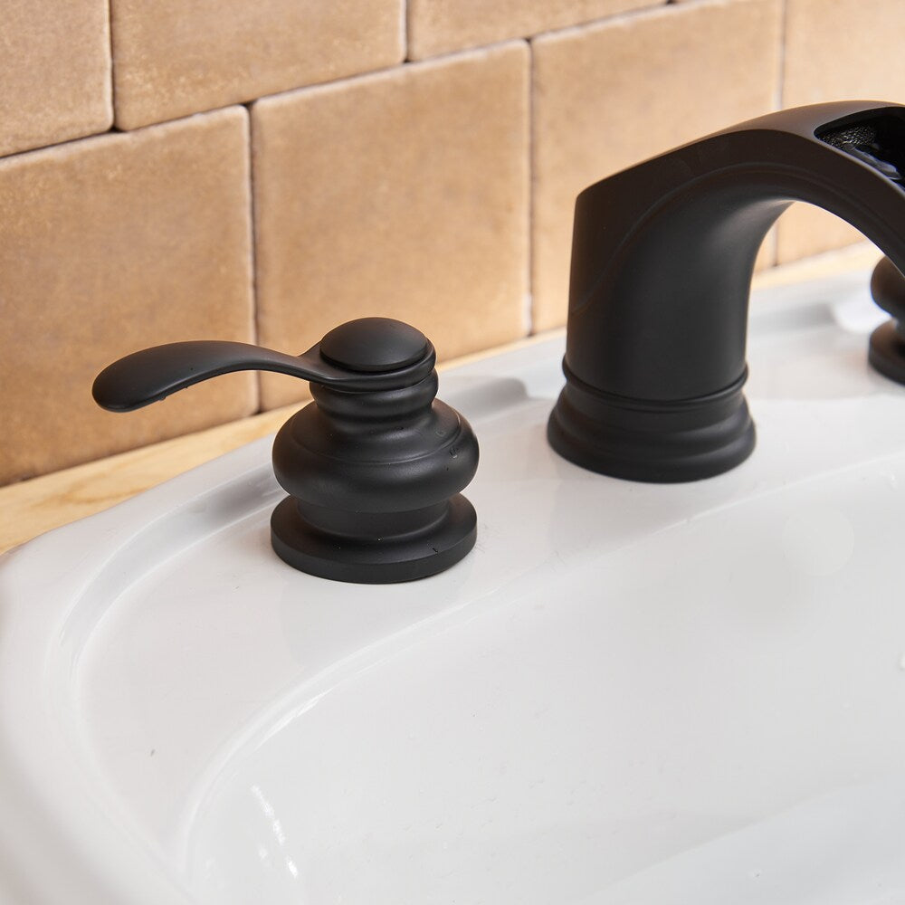 Element 8 inch 2-Handle Bathroom Faucet with Pop-up Drain in Black
