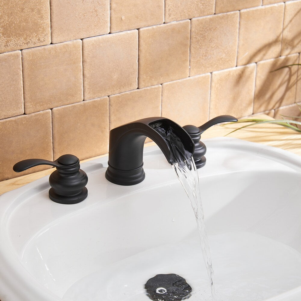 Element 8 inch 2-Handle Bathroom Faucet with Pop-up Drain in Black