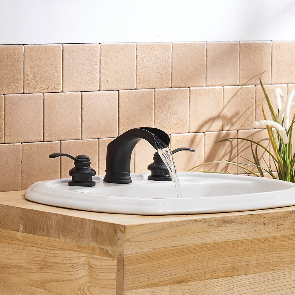 Element 8 inch 2-Handle Bathroom Faucet with Pop-up Drain in Black