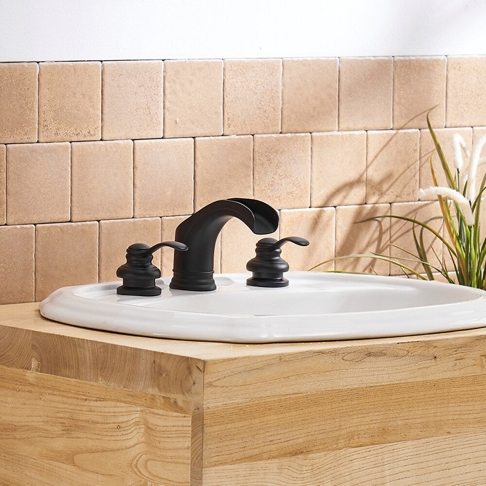 Element 8 inch 2-Handle Bathroom Faucet with Pop-up Drain in Black