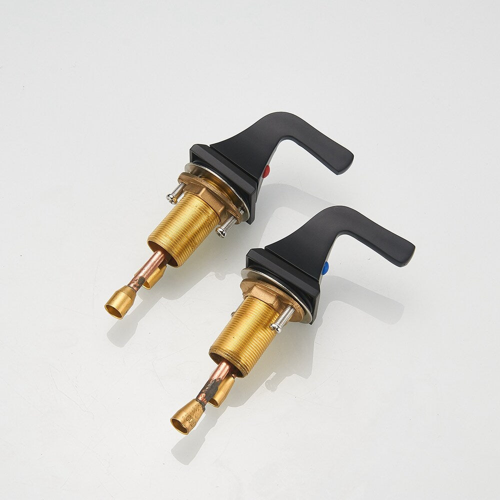 Prism Matte Black 8 inch Widespread 2-Handle Waterfall Bathroom Sink Faucet With Pop-up Drain