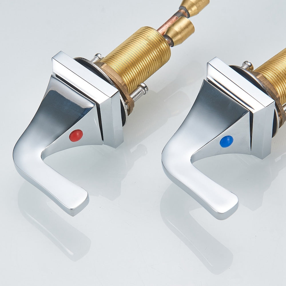 Prism Chrome 8 inch Widespread 2-Handle Waterfall Bathroom Sink Faucet With Pop-up Drain