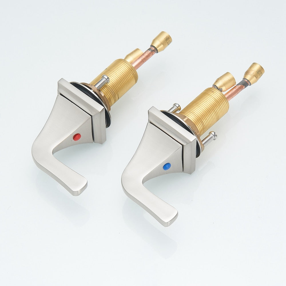 Prism Brushed Nickel 8 inch Widespread 2-Handle Waterfall Bathroom Sink Faucet With Pop-up Drain