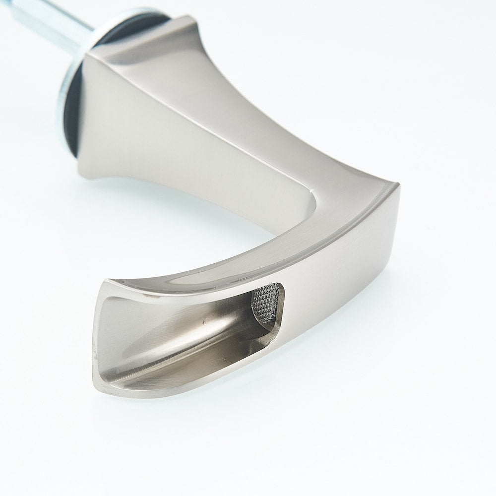 Prism Brushed Nickel 8 inch Widespread 2-Handle Waterfall Bathroom Sink Faucet With Pop-up Drain