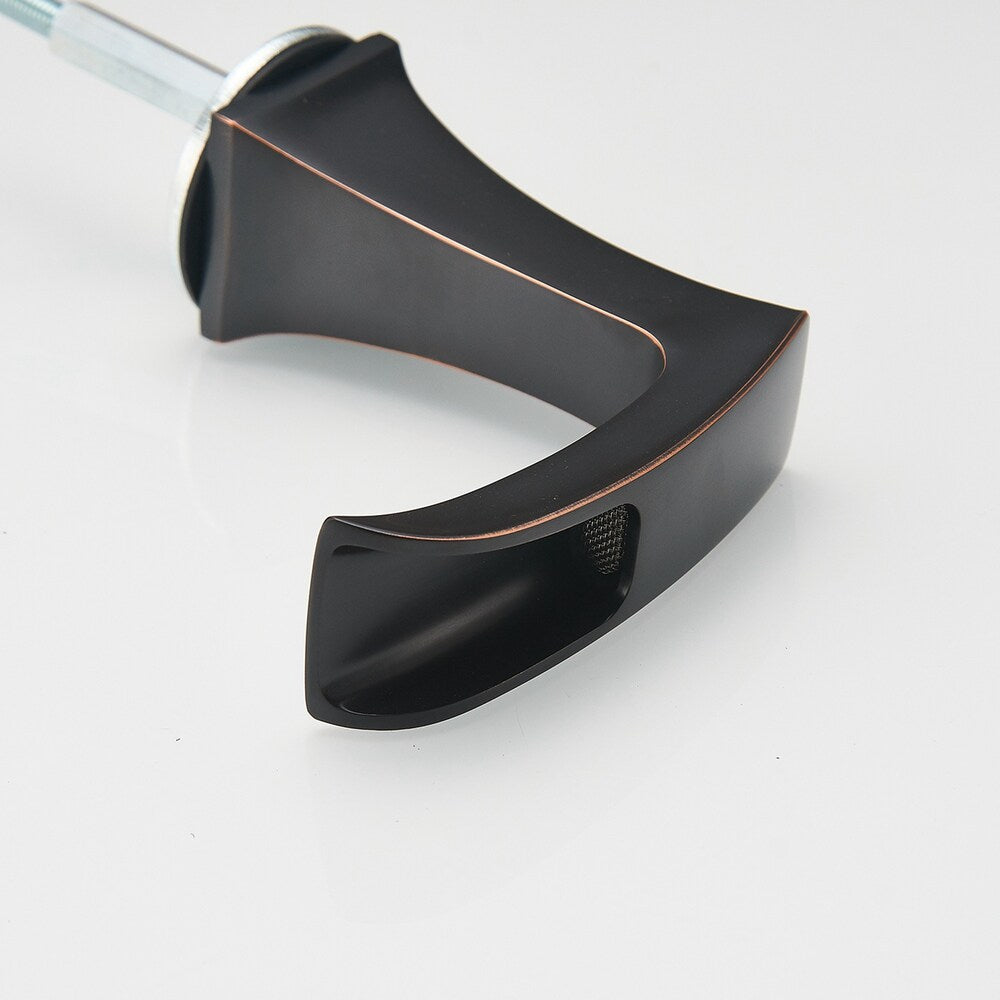 Prism Oil Rubbed Bronze 8 inch Widespread 2-Handle Waterfall Bathroom Sink Faucet With Pop-up Drain