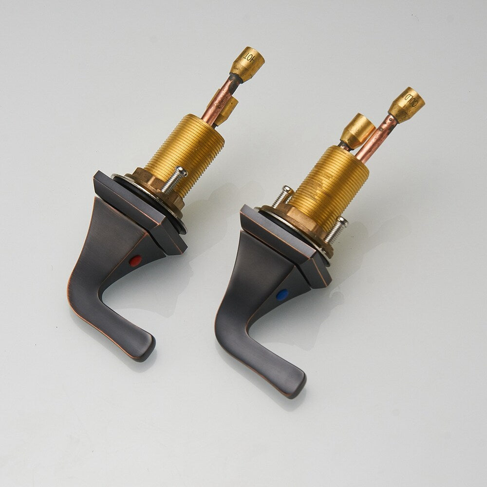 Prism Oil Rubbed Bronze 8 inch Widespread 2-Handle Waterfall Bathroom Sink Faucet With Pop-up Drain