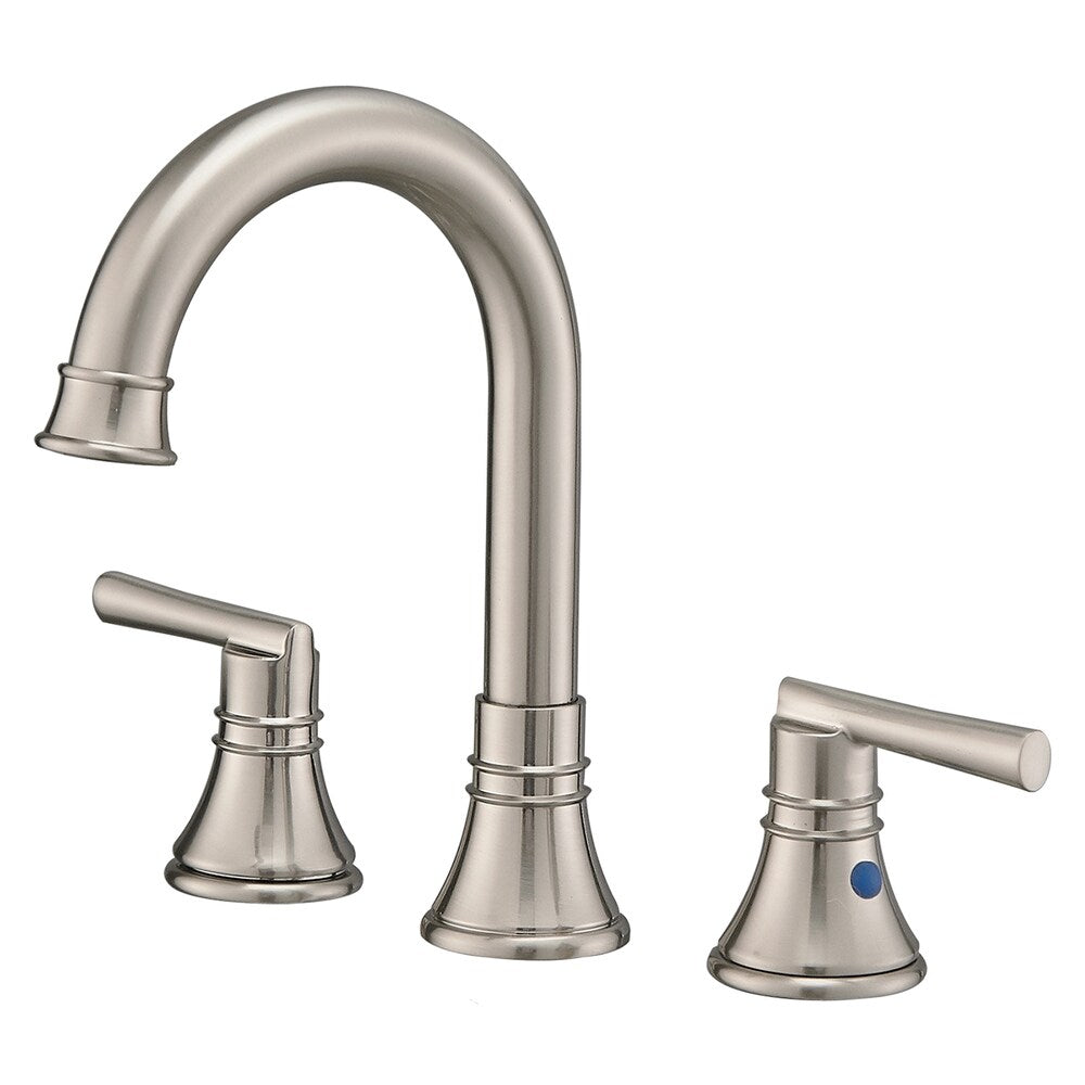 Revelation Brushed Nickel 8 inch 2-Handle Bathroom Sink Faucet With Pop-up Drain