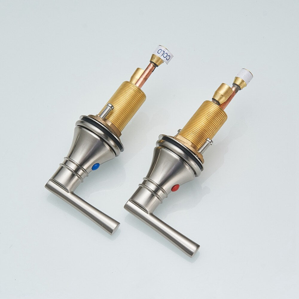 Revelation Brushed Nickel 8 inch 2-Handle Bathroom Sink Faucet With Pop-up Drain