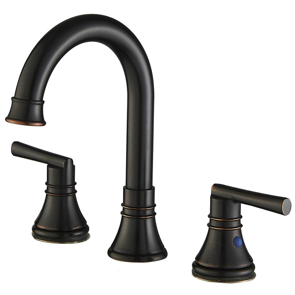 Revelation Oil Rubbed Bronze 8 inch 2-Handle Bathroom Sink Faucet With Pop-up Drain