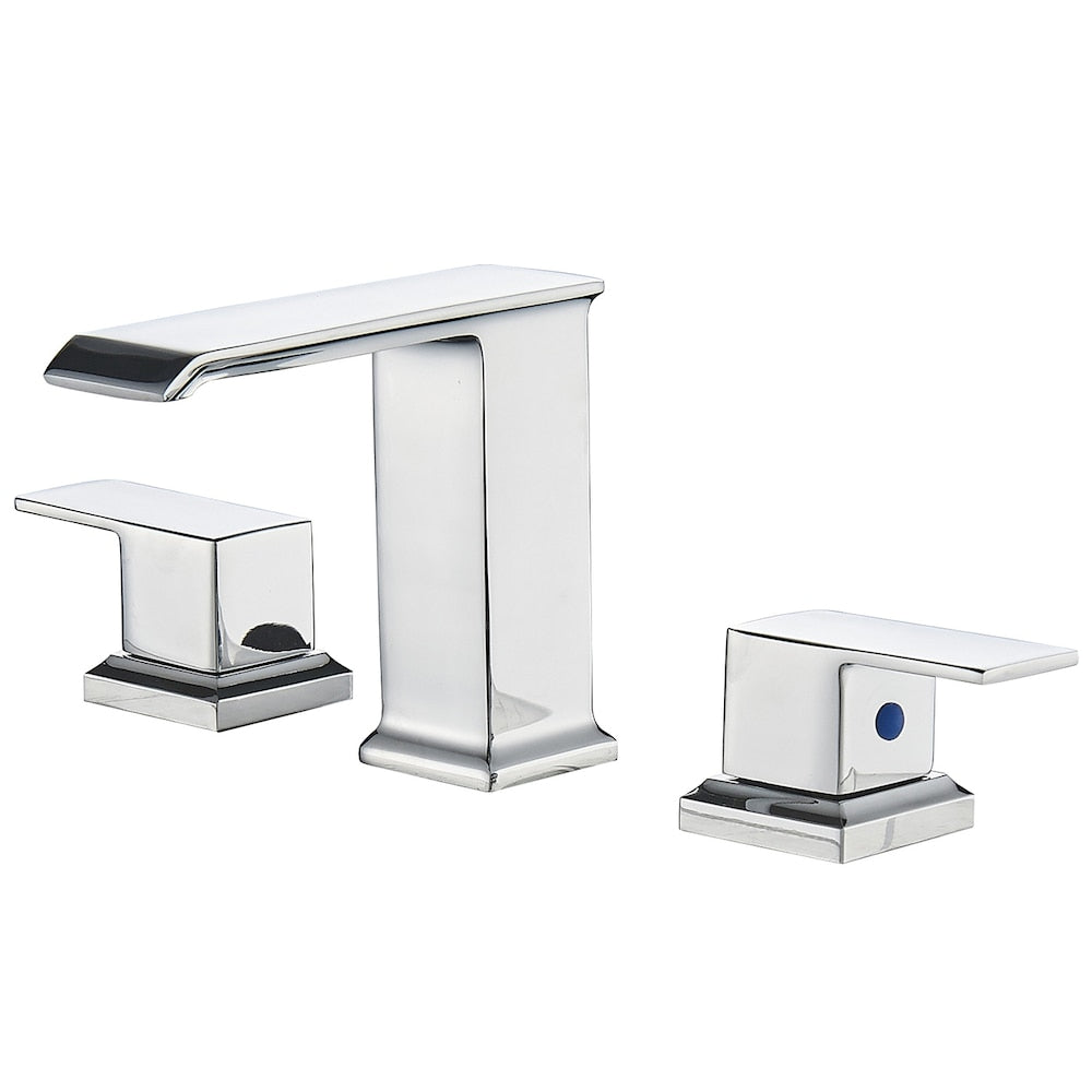 Infinity Chrome 8 inch Waterfall Widespread 2-Handle Bathroom Faucet With Pop-up Drain