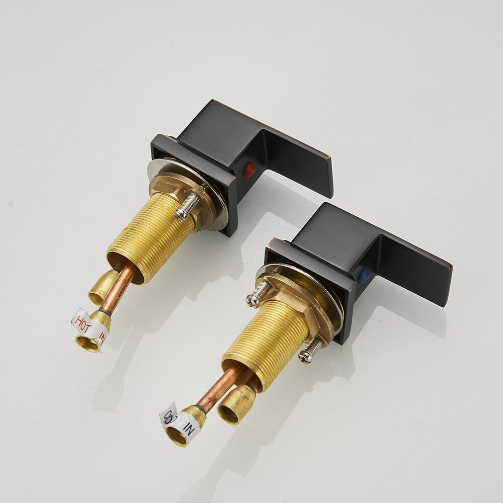 Infinity Oil Rubbed Bronze 8 inch Waterfall Widespread 2-Handle Bathroom Faucet With Pop-up Drain