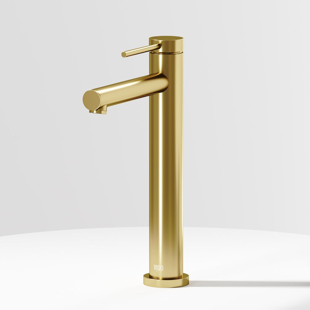 Jewel 11 in. Single Hole Single Handle Vessel Bathroom Faucet in Matte Brushed Gold