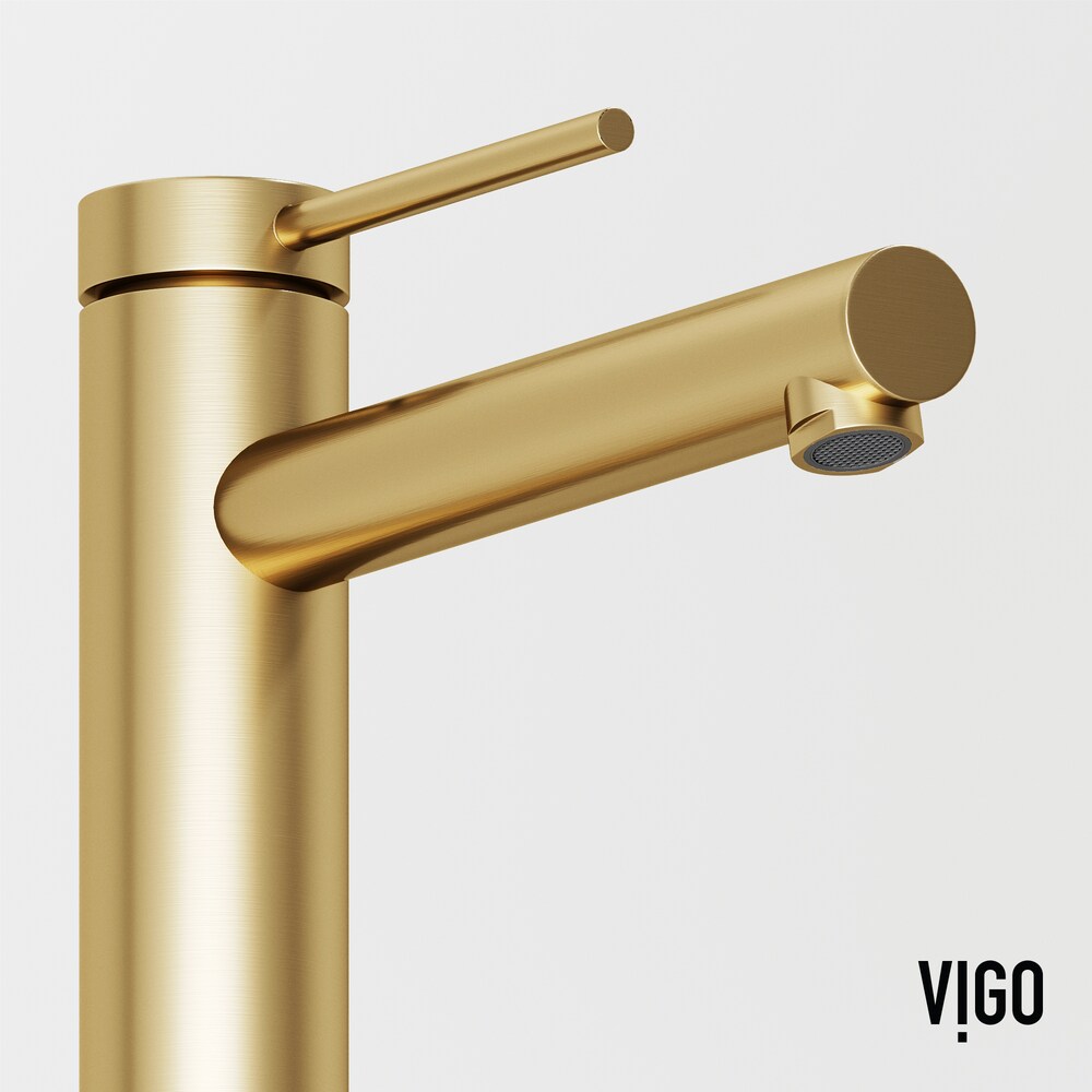 Jewel 11 in. Single Hole Single Handle Vessel Bathroom Faucet in Matte Brushed Gold