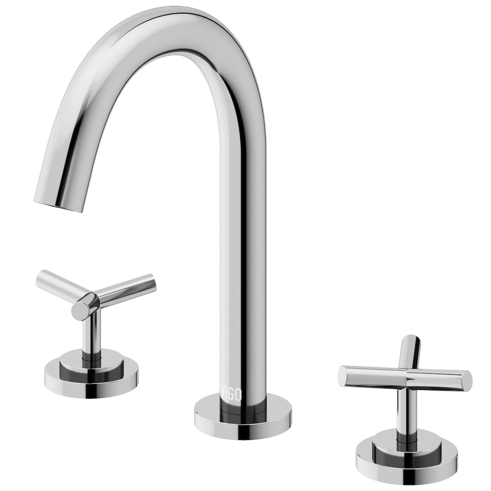 Robinet de salle de bain Jewel 9 po H à 2 poignées à arc élevé et à large bec avec poignées en croix en chrome