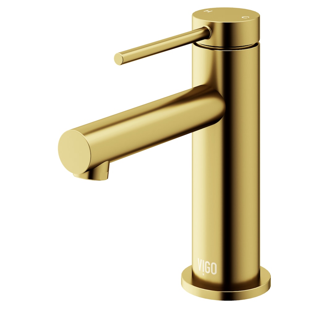 Robinet de salle de bain monotrou Jewel 6 po H à poignée unique en or brossé mat