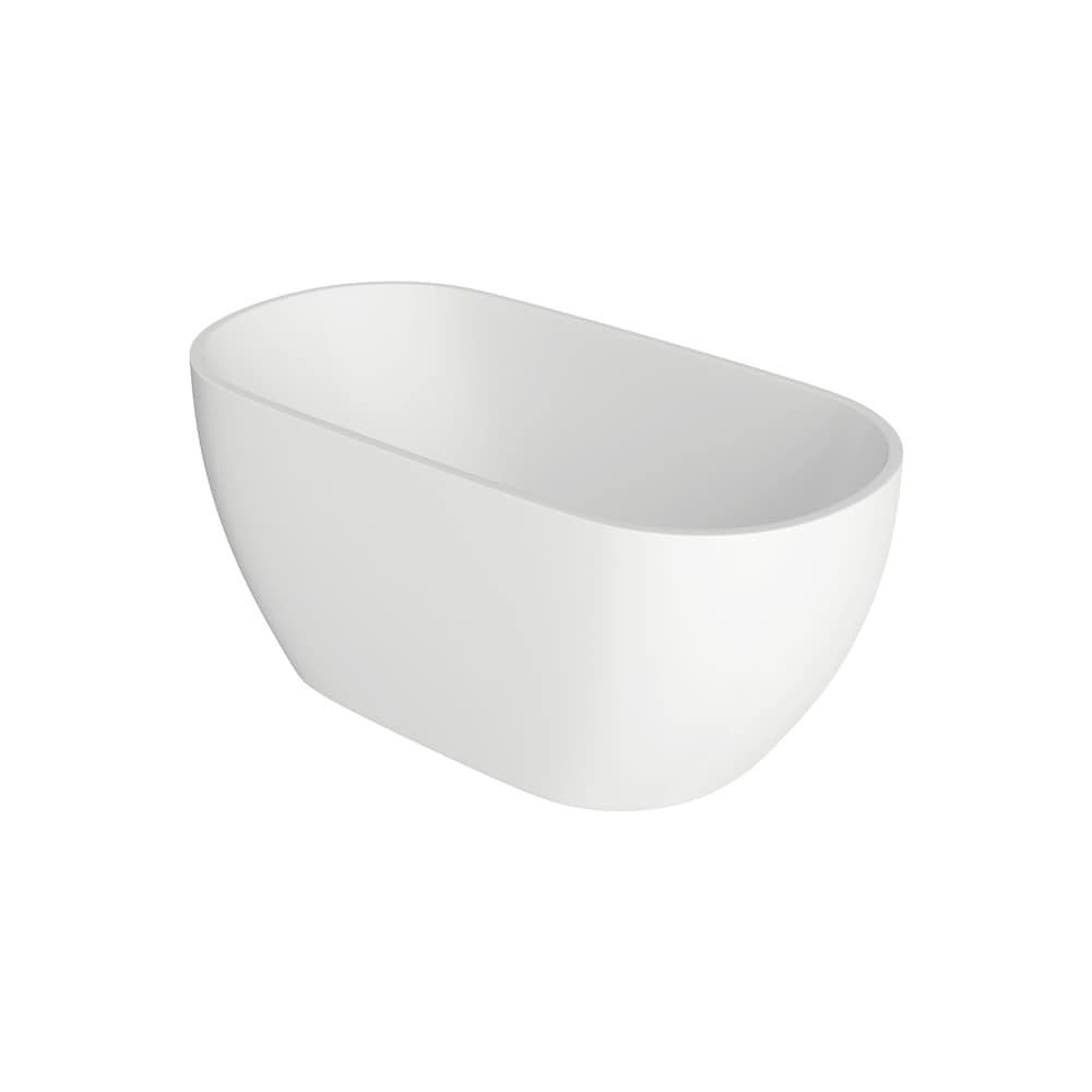 Philip 5 ft. Acrylic Freestanding Bathtub Drain Center Oval Bathtub in Glossy White