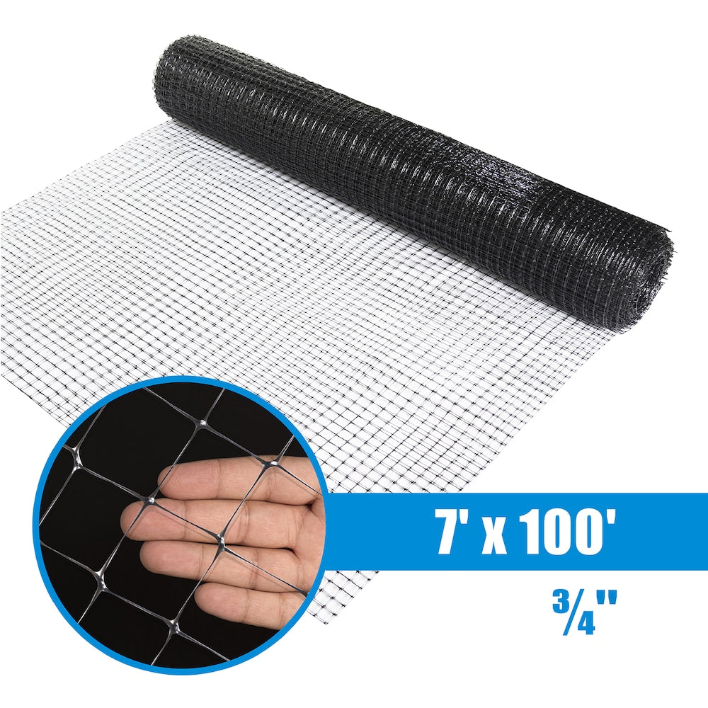 7-feet. x 100-feet. Black Deer Net with 3/4-inch Mesh, weight 4lb