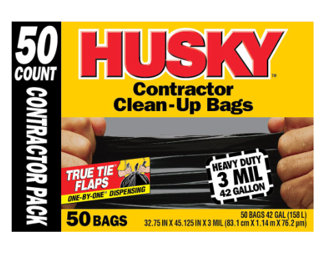 Sac de nettoyage pour entrepreneur Husky (paquet de 50)