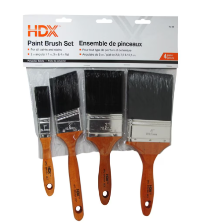 Brosse HDX Poly avec manche en bois (lot de 4) 