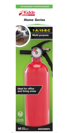 Kidde Home Series 1-A:10-B:C Red Fire Extinguisher