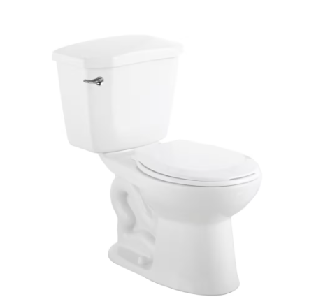 Toilette standard ronde à chasse simple de 6,0 LPF en 2 pièces de Glacier Bay en blanc 