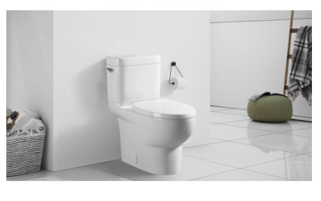 Glacier Bay Branston All-in-One 4.8 LPF High Efficiency Elongated 2-Piece Toilet with Concealed Trapway in White