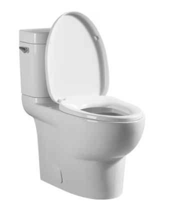 Toilette allongée tout-en-un haute efficacité 4,8 LPF de Glacier Bay Branston, 2 pièces, avec siphon dissimulé, en blanc 