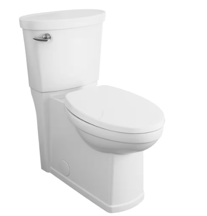 Toilettes allongées dissimulées à chasse unique de 4,8 L à hauteur idéale, 2 pièces, de style American Standard Décor, en blanc 