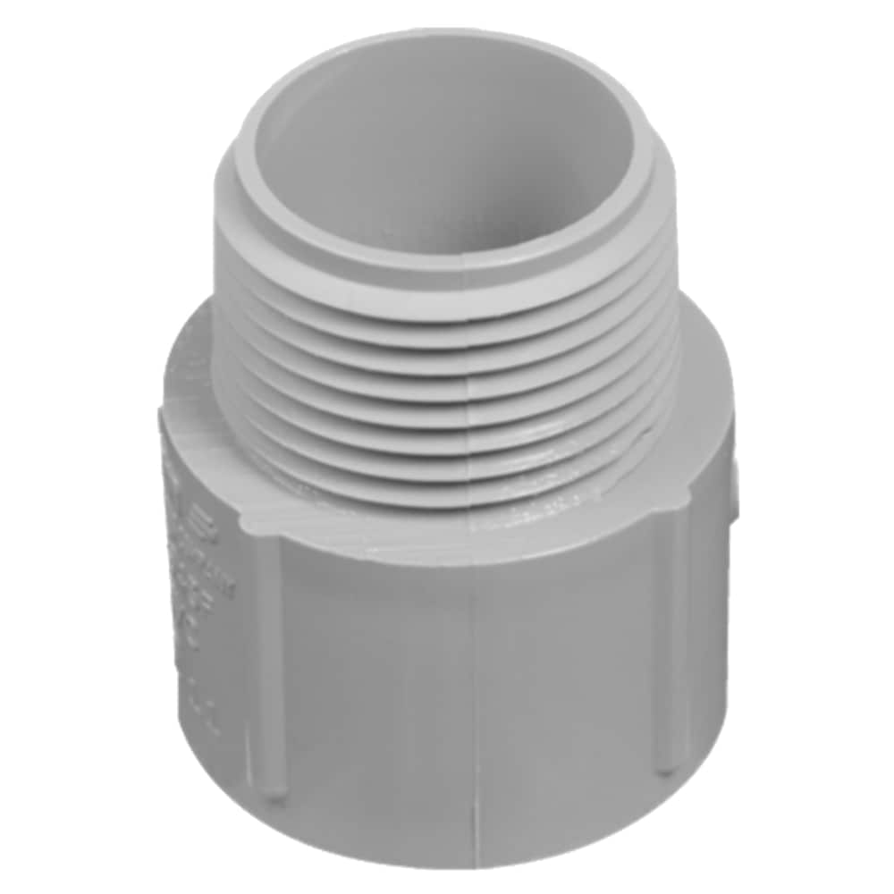 Schedule 40 PVC male terminal grey adpater. Size 3/4 in.