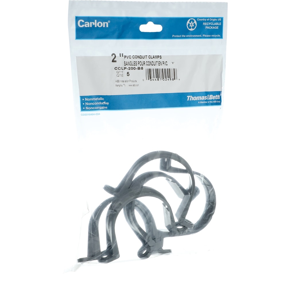 Schedule 40 PVC 2 in. conduit clamp. Clamp spacing 59 in. (Box of 5 units)