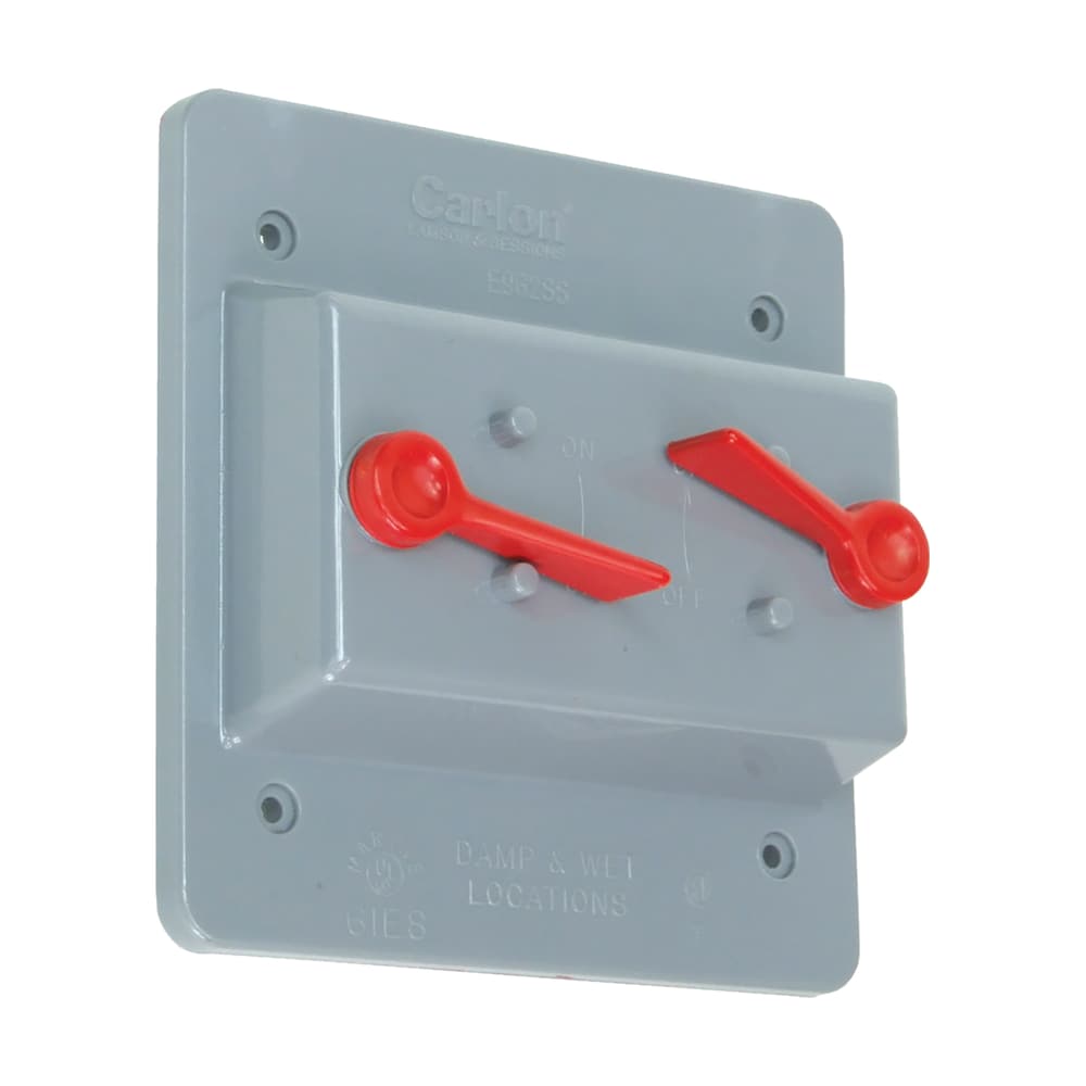 Weatherproof two gang red button cover