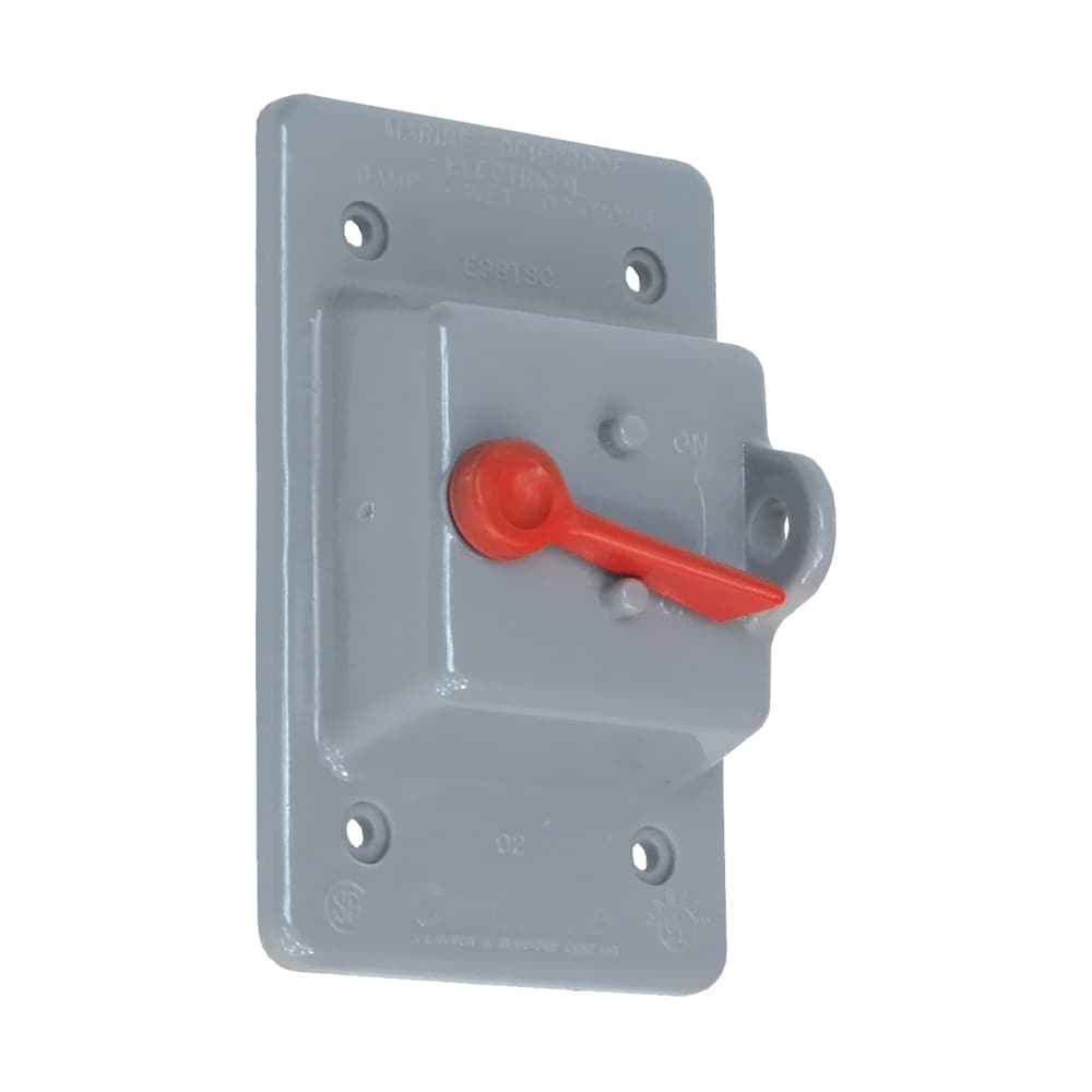 Weatherproof one gang vertical red button cover