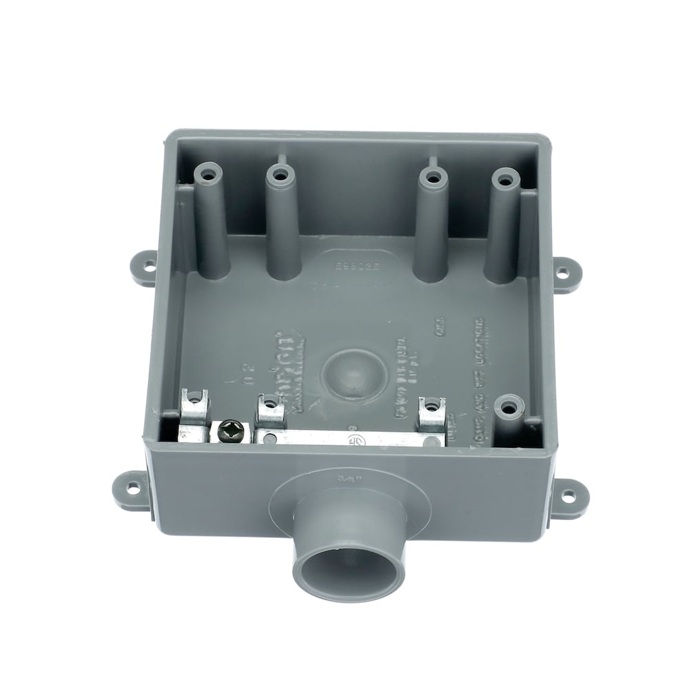 2-Gang 32 cu in. 1 x 1/2 in. Unthreaded Hub Weatherproof PVC Device Box