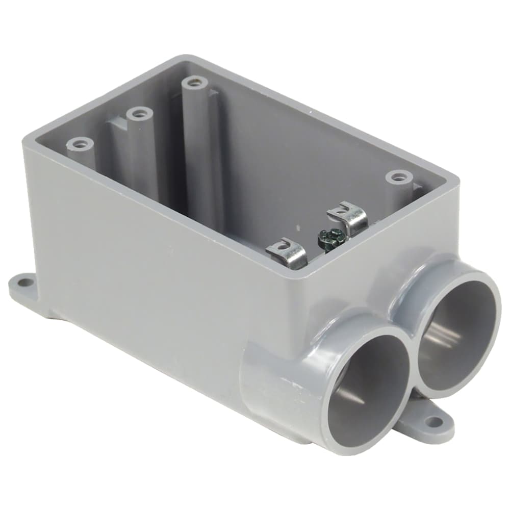 1-Gang  2 x 1 in. Unthreaded Hubs Weatherproof PVC Device Box
