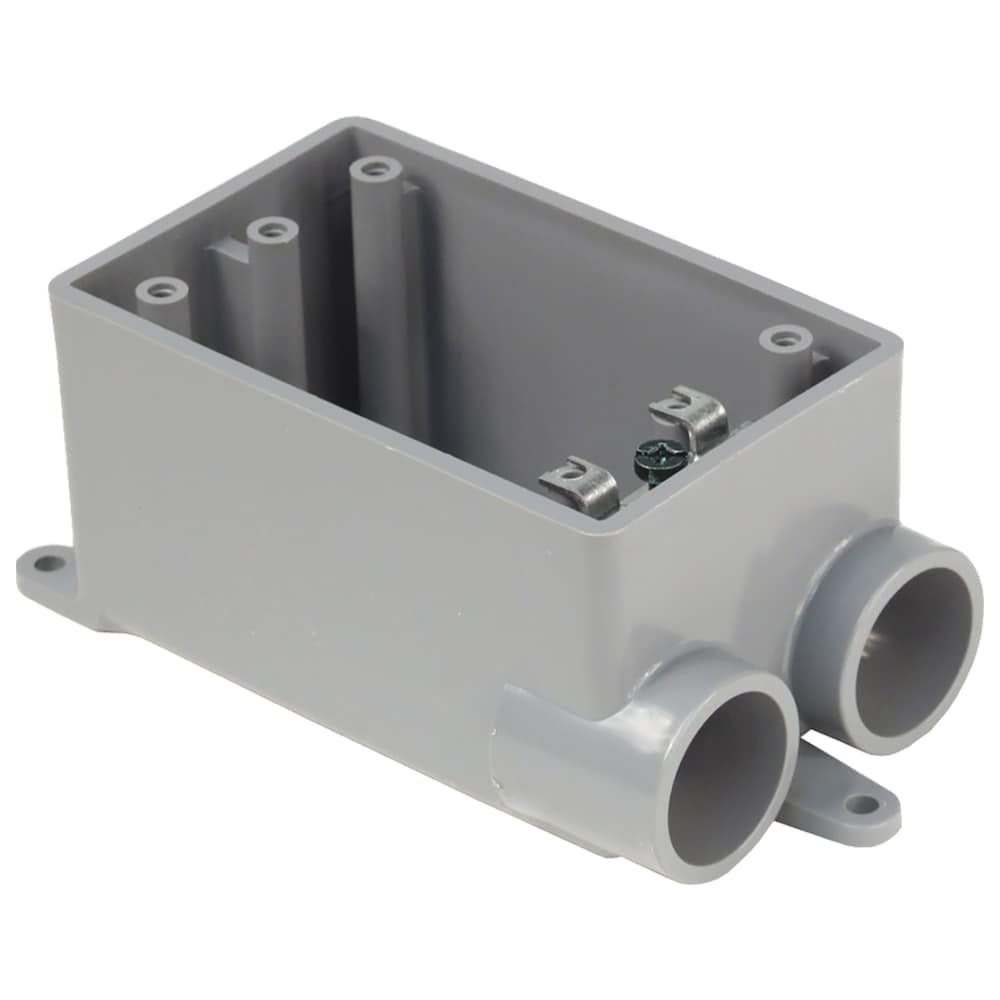 1-Gang 2 x 3/4 in. Unthreaded Hubs Weatherproof PVC Device Box