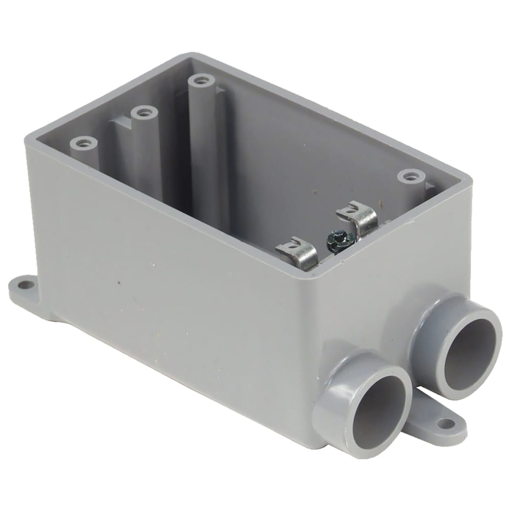 1-Gang 2 x 1/2 in. Unthreaded Hubs Weatherproof PVC Device Box