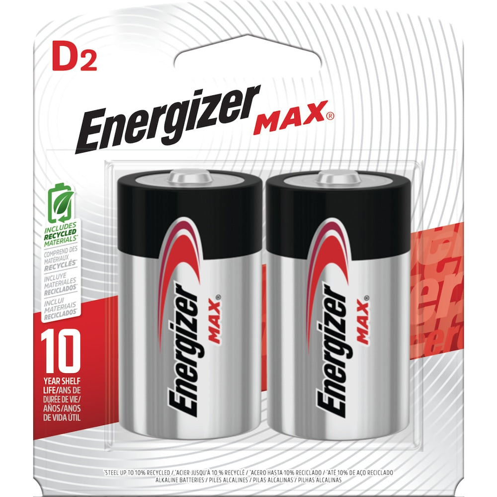 Piles Energizer MAX D (lot de 2), piles alcalines D